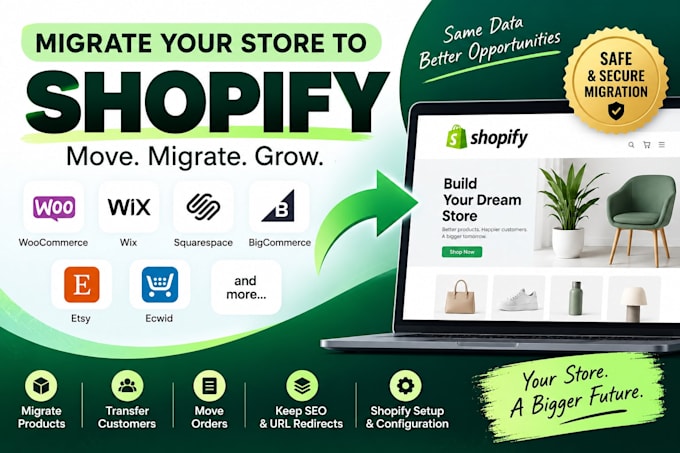 migrate or transfer your website store to shopify