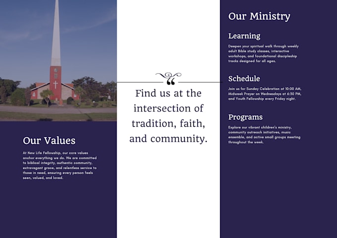 design professional church bulletins and event programs
