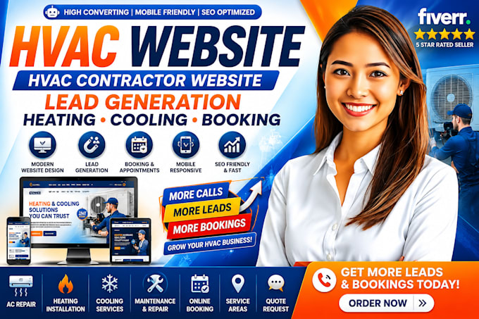 hvac website hvac contractor website lead generation heating cooling booking