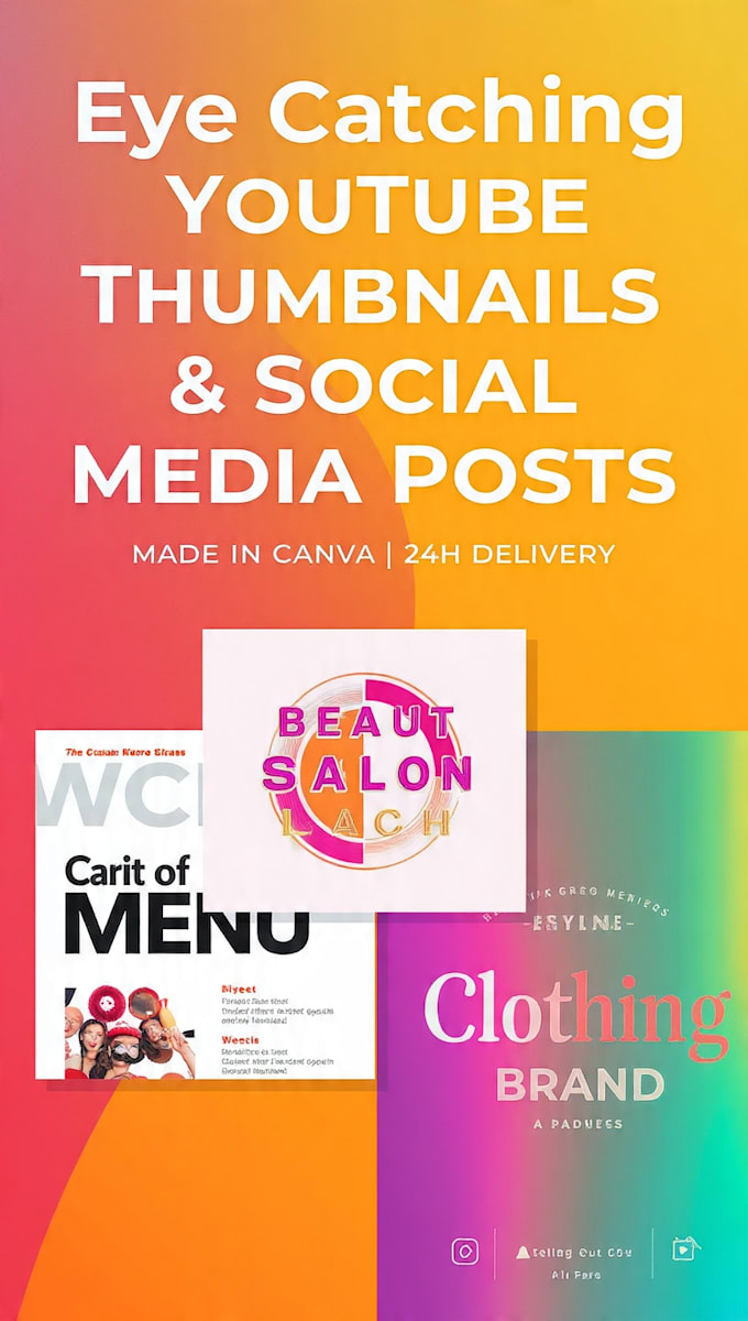 design youtube thumbnail and social media posts in canva