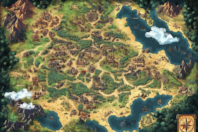 design an original treasure map and fantasy pirate map