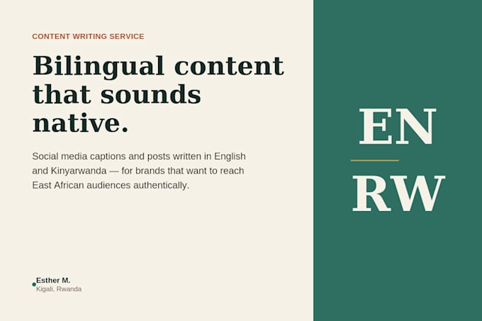 write bilingual english and kinyarwanda social media content