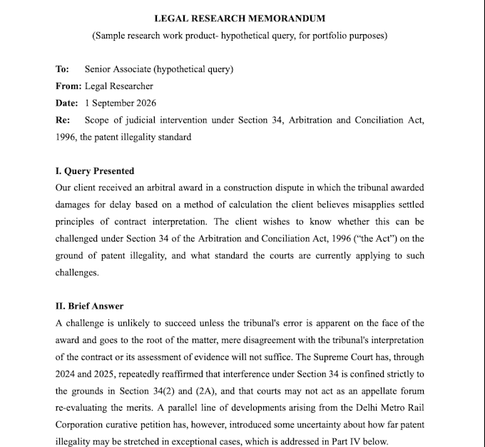write a legal research memo or case summary