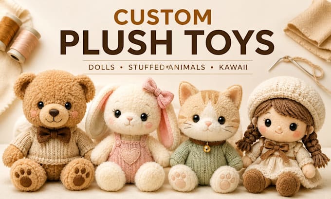 craft soft cuddly custom plush dolls pattern personalized plush toy from concept