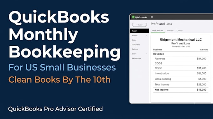 provide monthly quickbooks bookkeeping for US smes