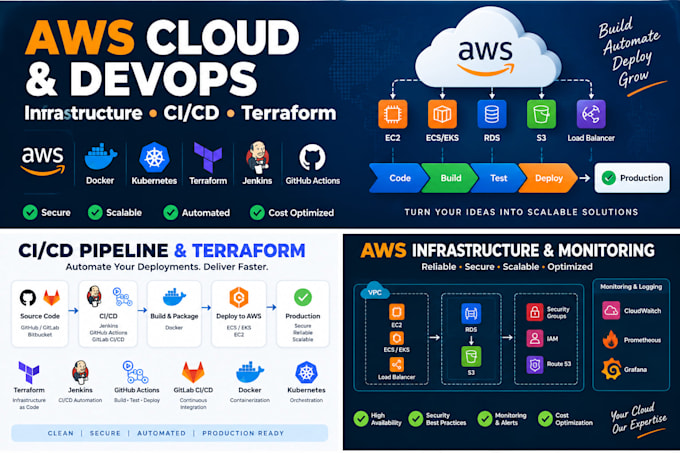 set up AWS infrastructure, terraform and cicd pipelines