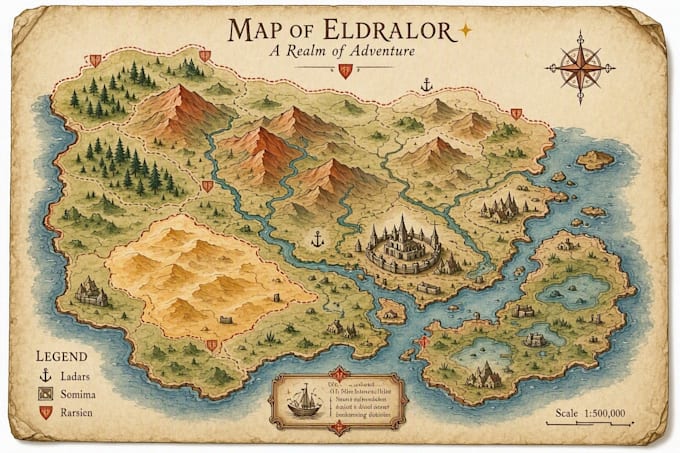 design a custom dnd fantasy map for your tabletop rpg campaign