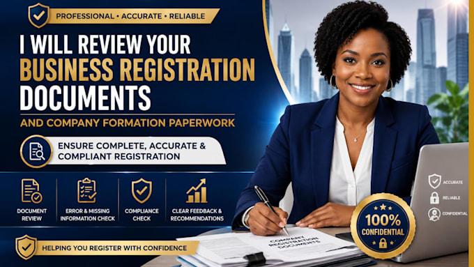 review business registration documents and company formation paperwork