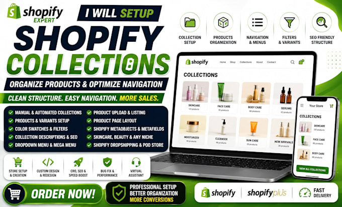 setup shopify collections organize products and optimize store navigation
