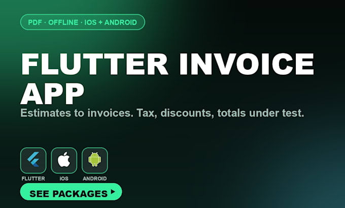 build a flutter invoice app with pdf export, offline, ios and android