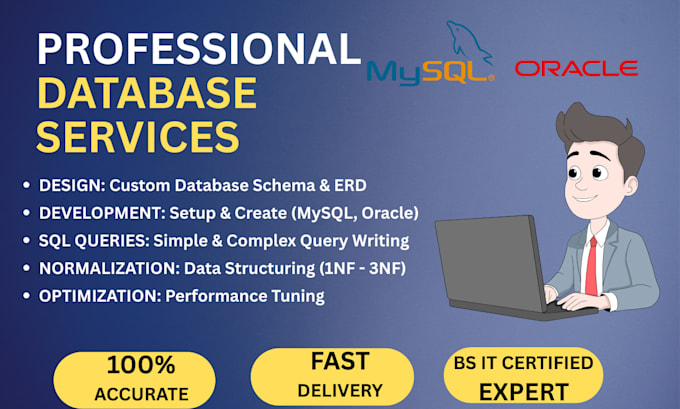 design , fix and manage mysql and oracle