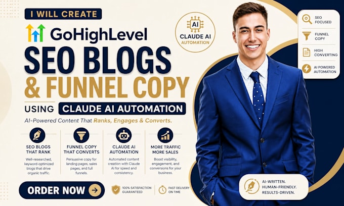 create gohighlevel SEO blogs and funnel copy using claude ai automation