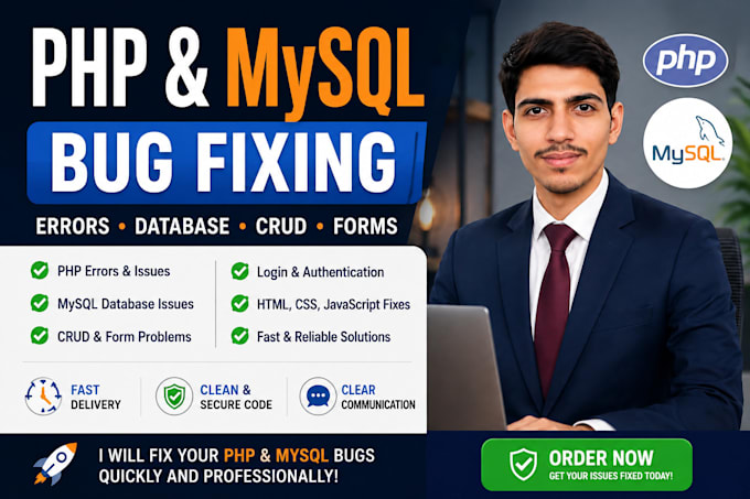 fix PHP and mysql bugs and errors in your web application