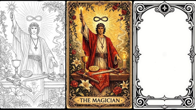 design custom tarot cards and tarot deck illustrations