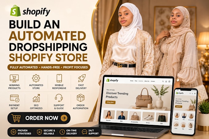 build an automated dropshipping shopify store website