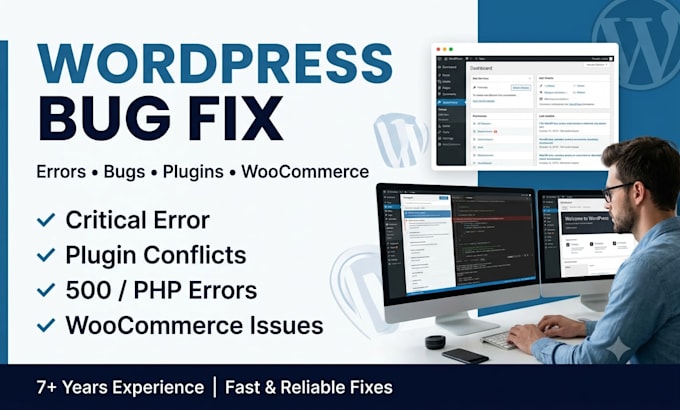 fix wordpress errors, bugs, issues and critical errors