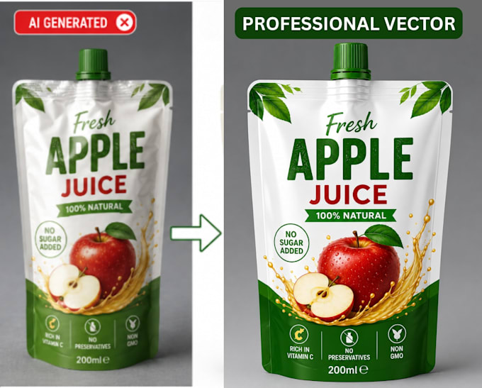 convert ai generated packaging box dieline label into print ready vector file