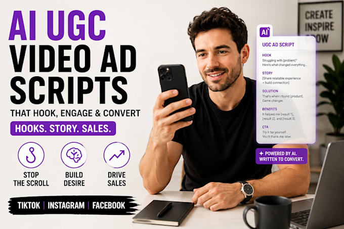 create ai ugc video ad scripts for your product