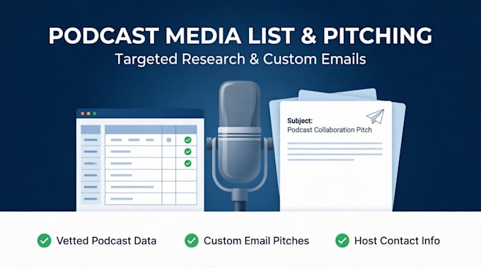 do podcast guest pitching and create a targeted media list