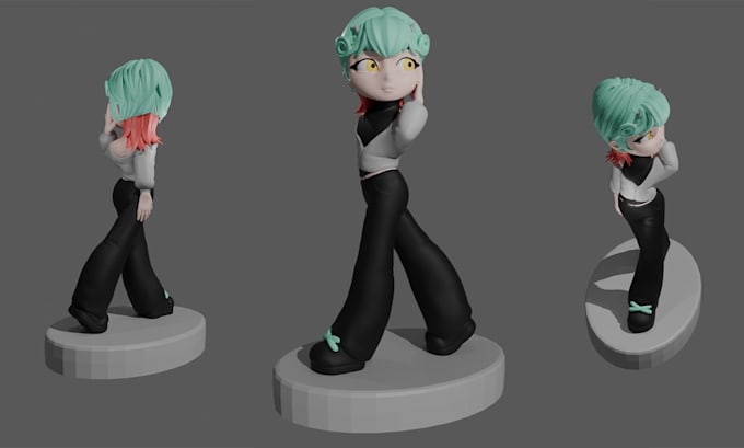 3d sculpt chibis for multicolour 3d printing