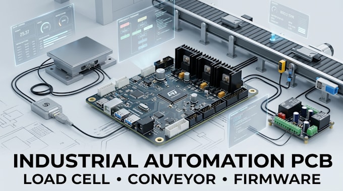 design industrial automation pcb, load cell, conveyor control and firmware