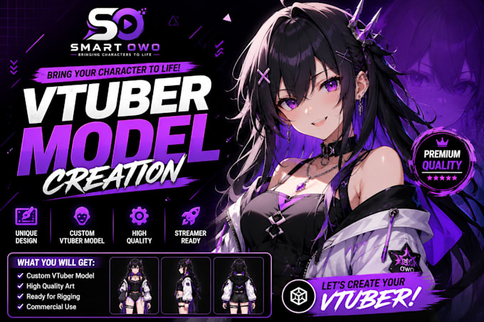 design and rig pro live2d vtuber model for vtube studio