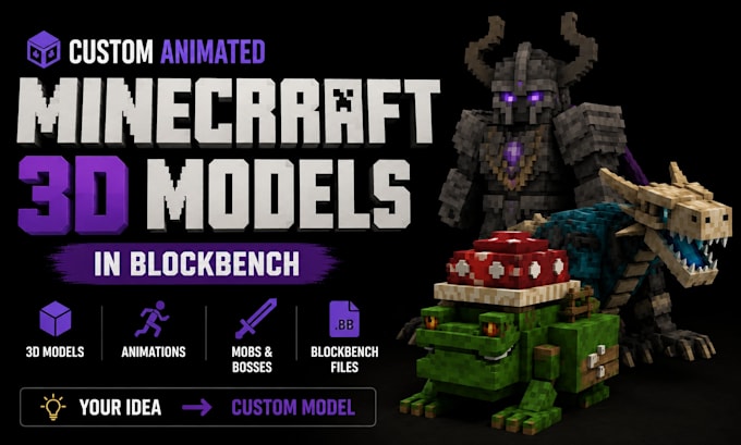 create custom animated minecraft 3d models in blockbench