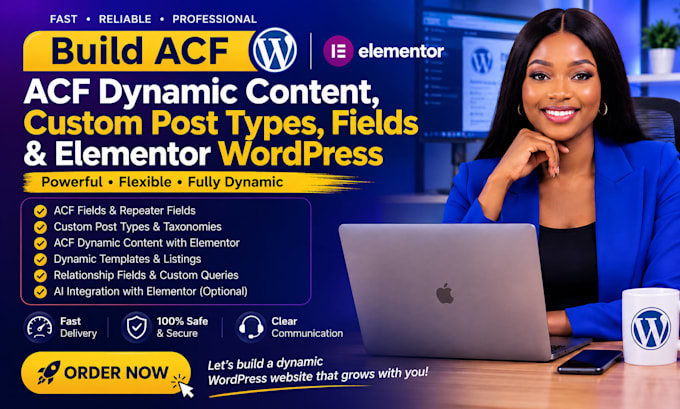 build acf dynamic content custom post types fields and elementor ai wordpress