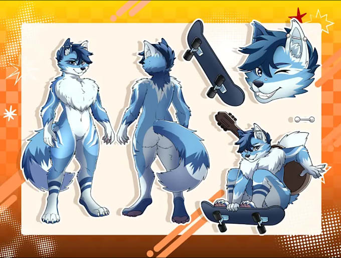 draw furry ref sheet furry art reference sheet anime ref sheet character design