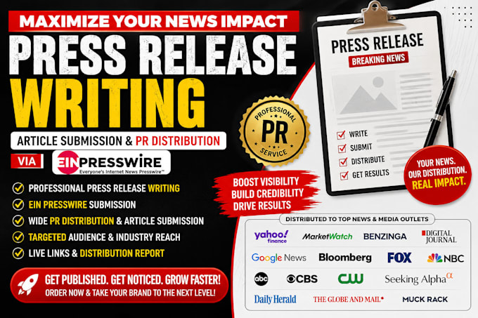do press release writing article submission pr distribution via ein presswire