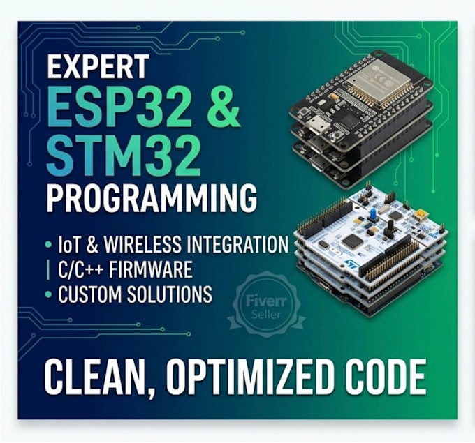 do programming for esp32 stm32 and arduino for embedded iot system
