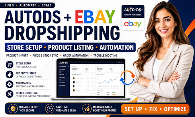setup fix autods ebay dropshipping store product listing automation
