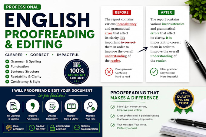 proofread and edit your english document professionally