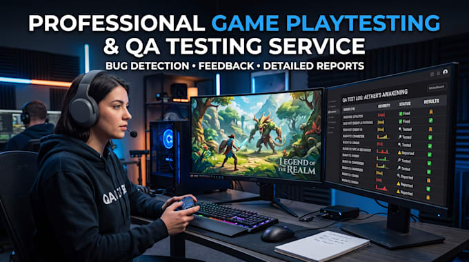 playtest your game with QA testing, bug reports and feedback