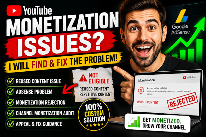 fix youtube monetization issues adsense problem reused content