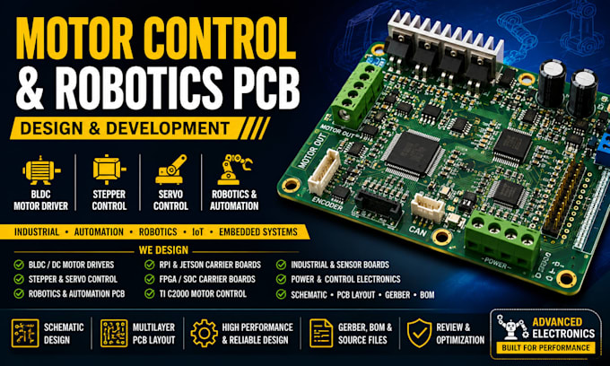design motor controller, carrier board, robotics and industrial electronics pcb