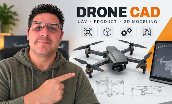 design drone cad, uav product design, robotics prototype and 3d modeling service