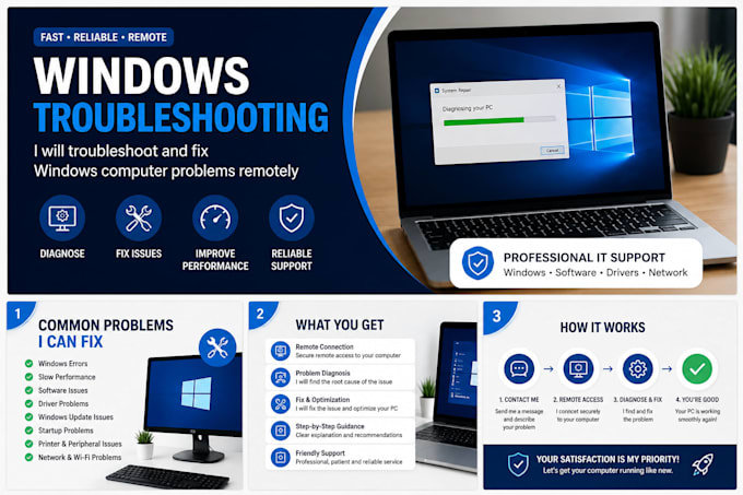 troubleshoot and fix windows computer problems remotely