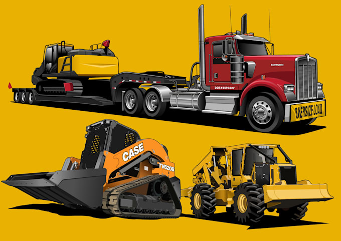 create vehicle and heavy equipment vector illustration