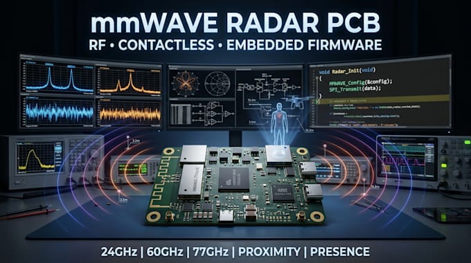 design mmwave radar pcb, contactless pcb and embedded firmware