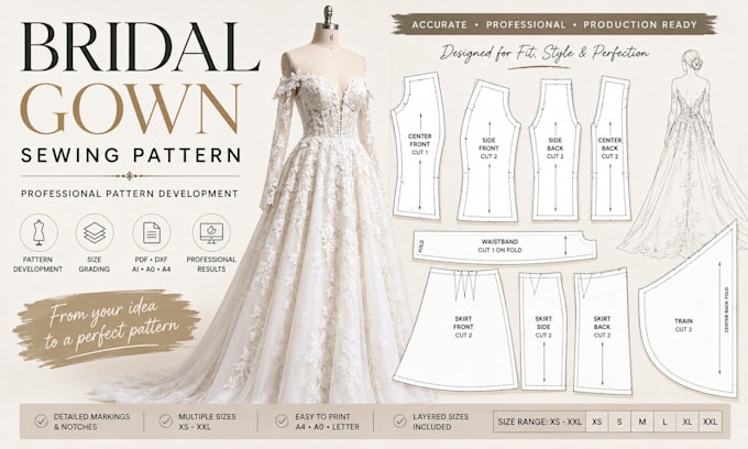make production ready sewing patterns with grading dxf and cad files