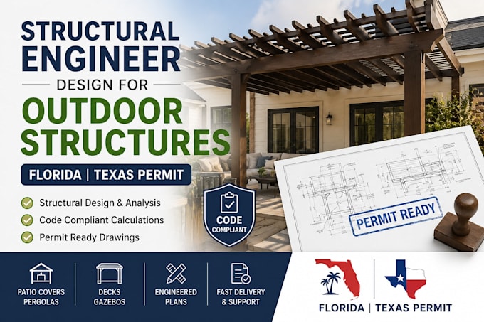 design patio covers pergolas and outdoor structures for fl tx ca permits