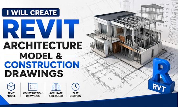 create revit architecture model and construction drawings