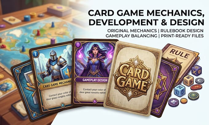 design card game mechanics, board game rules, and tabletop game development