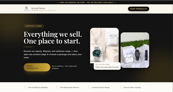 develop an ecommerce website with cash on delivery landing page