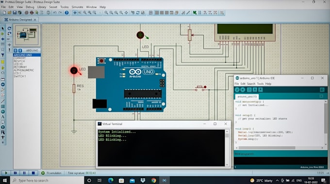 do arduino programming and simulation in protues software