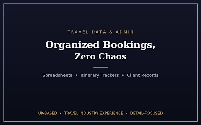 organize your travel bookings, spreadsheets and client data