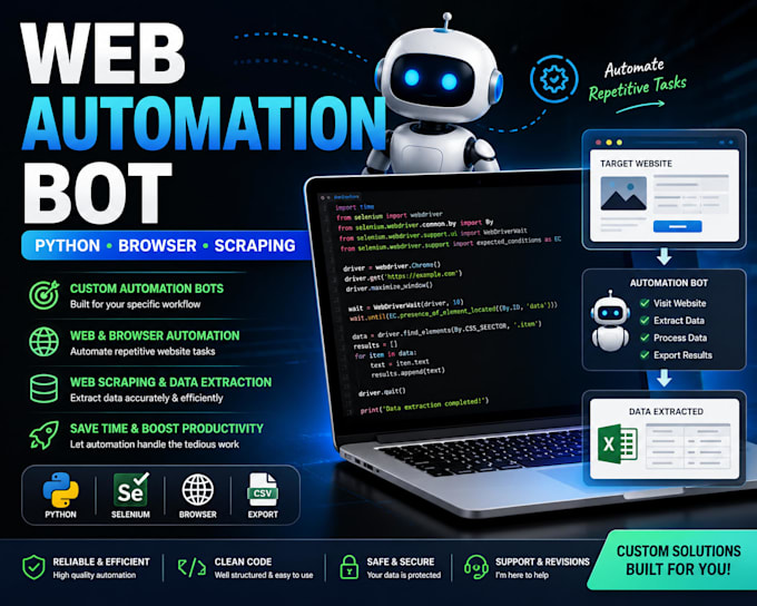 build python web scraper, browser automation, appointment bot and web automation