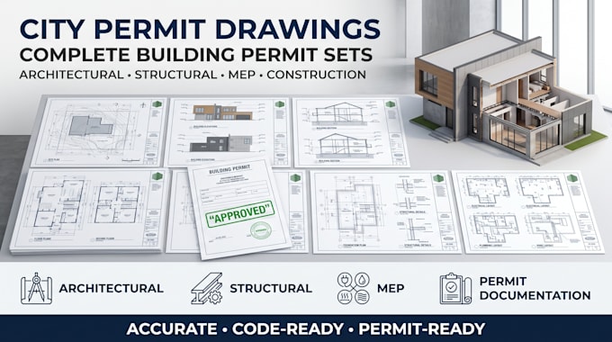 prepare city permit drawings and complete building permit sets