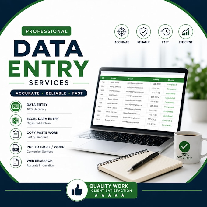 do accurate data entry in excel and word